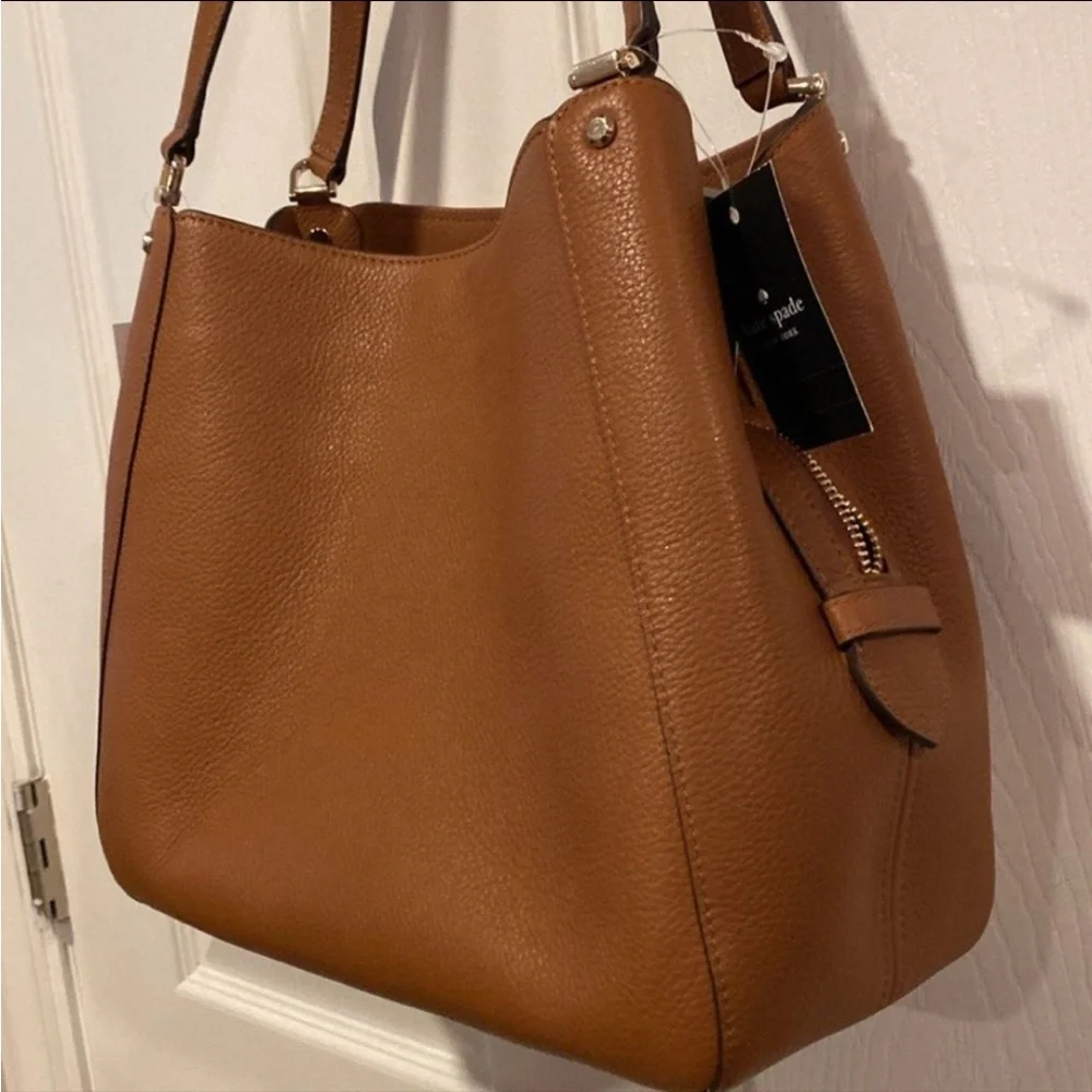 BNWT KATE SPADE Patchwork Suede Leila in Warm Ginger Tan Shoulder Bag